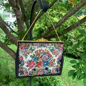 Vintage floral tapestry Hong Kong purse